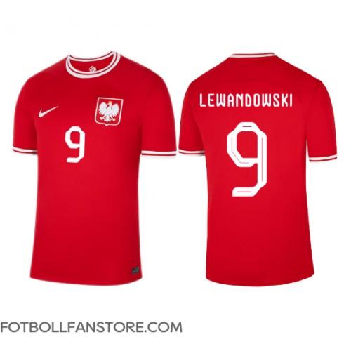Polen Robert Lewandowski #9 Borta matchtröja VM 2022 Kortärmad Billigt